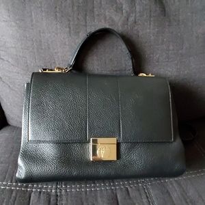 Black Leather Versace Handbag